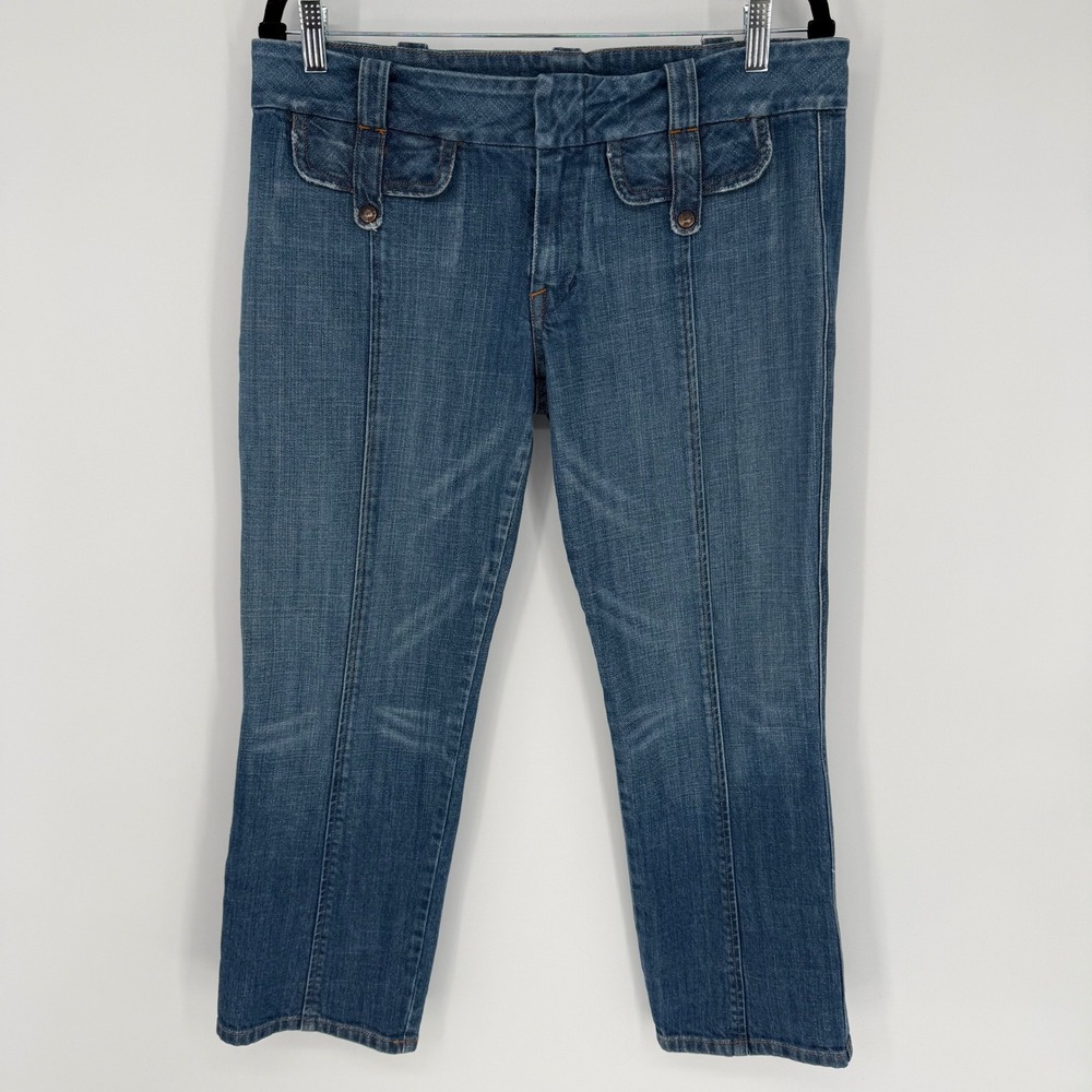 CITIZENS OF HUMANITY VINTAGE STYLE LOW RISE CROPPED JEANS PINTUCK DENIM Y2K